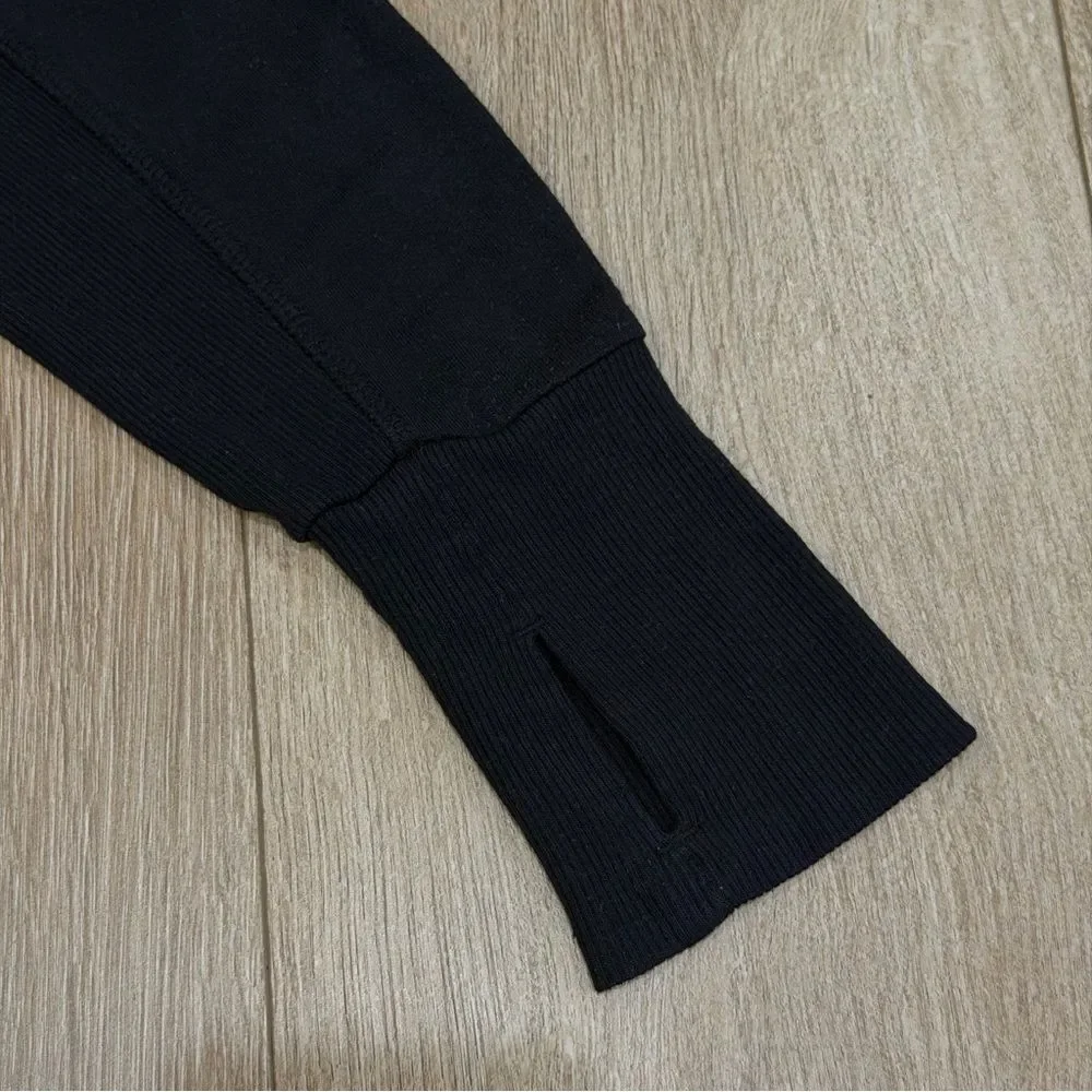 Athleta Black Studio Rib Hoodie Size Small
